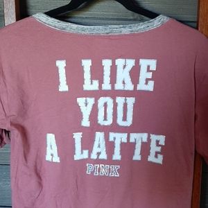 PINK Victoria's Secret "I like you a latte" tee